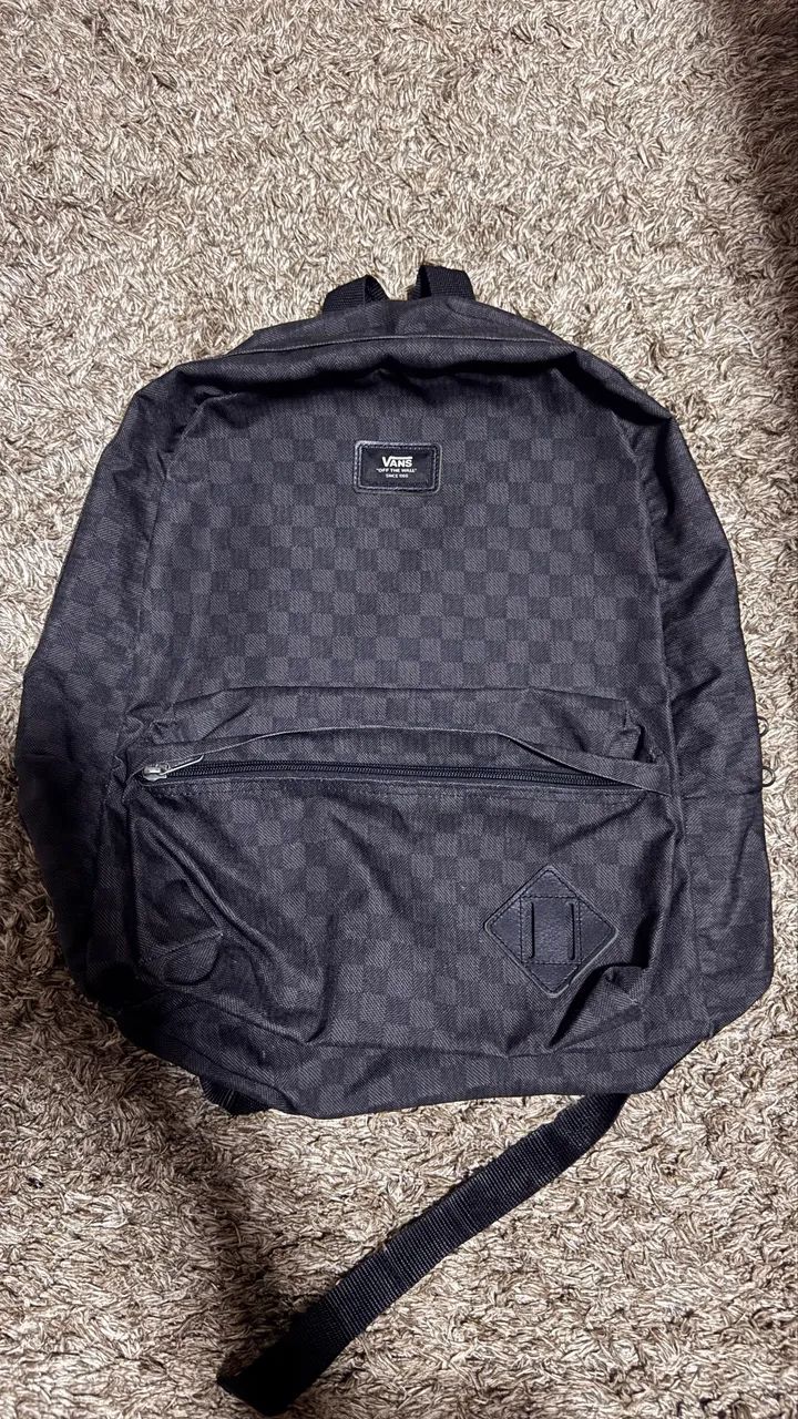 MOCHILA VANS OLD SKOOL CHECK BACKPACK BLACK CHARCOAL