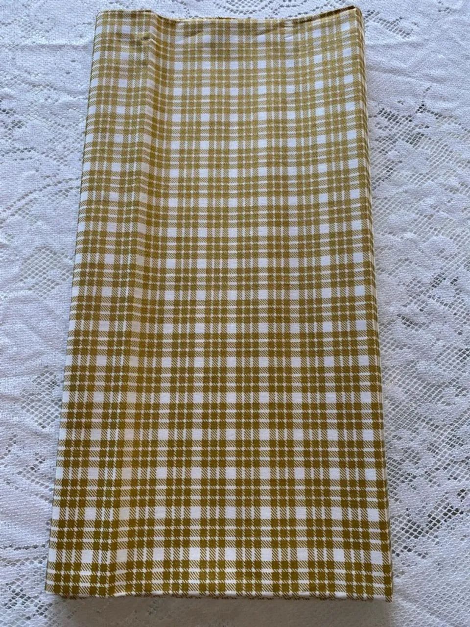 Tecido Popeline de Algodão Xadrez Mostarda - 1,80m x 1,50m