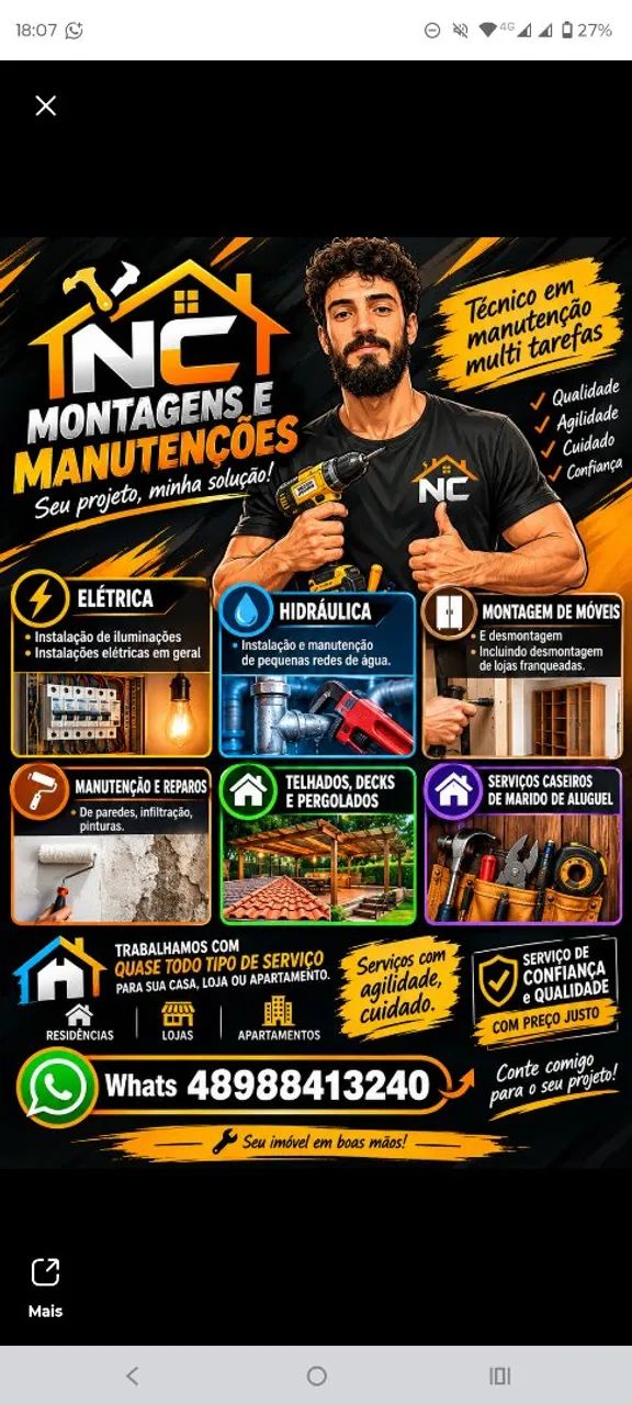 Técnico em manutenção multitarefa 