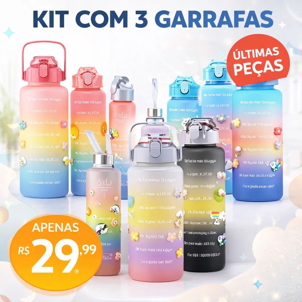 Kit 3 garrafas 