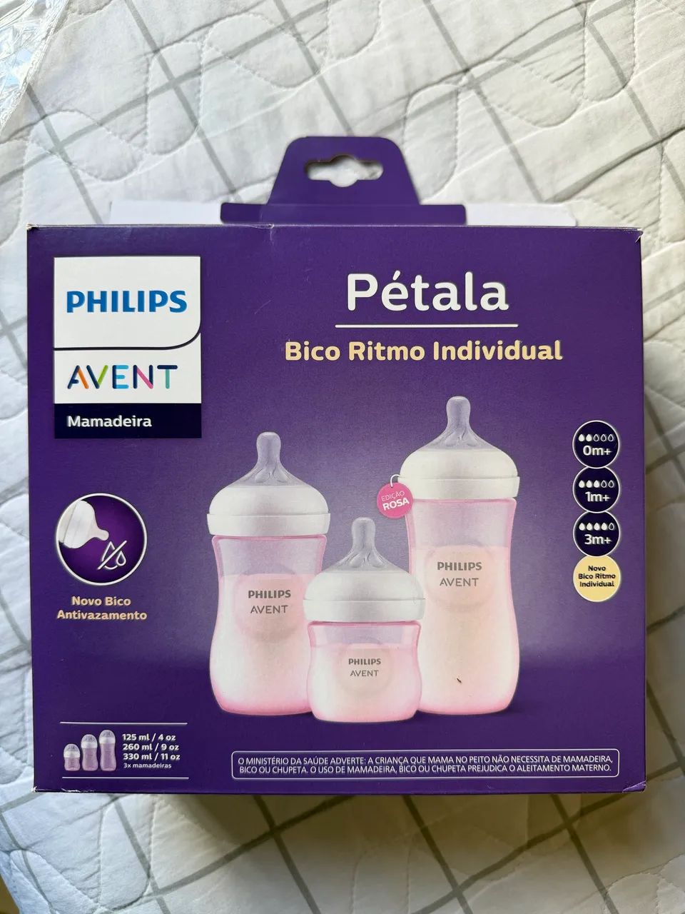 kit 3 Mamadeiras Pétala Philips Avent Rosa  - Foto 2