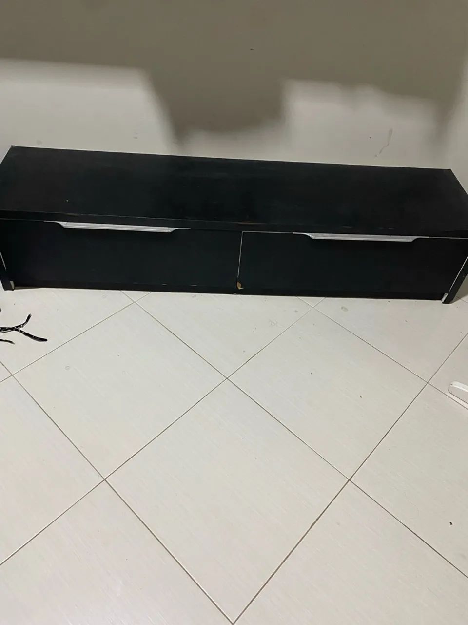 Gaveteiro MDF Preto com 2 Gavetas - 1,60m - Foto 3