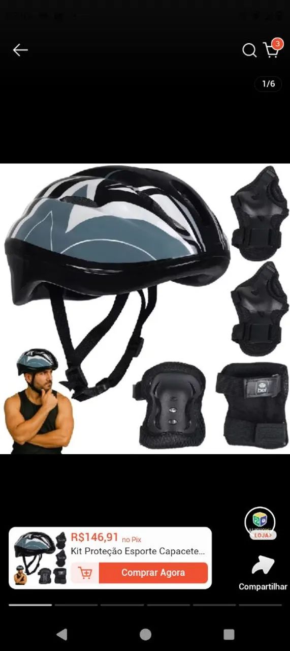 Kit proteção esporte  - Foto 3