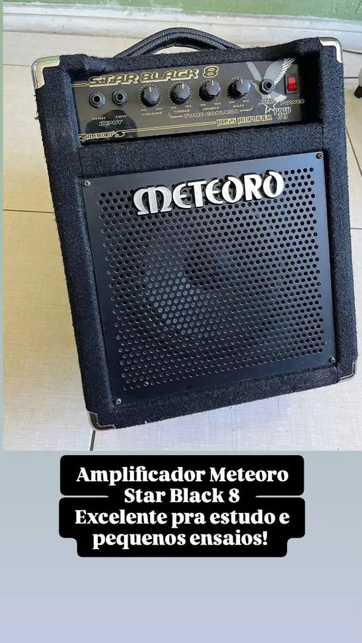 Baixo Cort 4c + Amplificador Meteoro Starbalck  - Foto 3