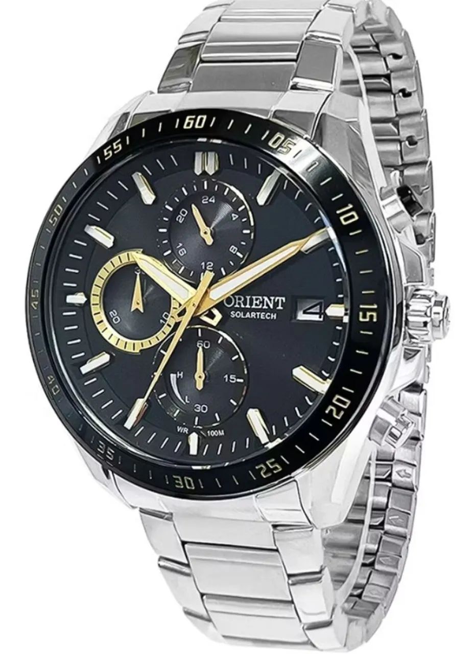 Orient Solartech Black Chrono Aço Inox Novo com Garantia de (1)Um