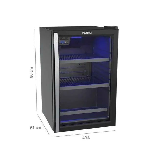 CERVEJEIRA EXPOSITORA VENAX - 102L BLUE LIGHT PORTA DE VIDRO | PRETO FOSCO R$ 2.659 - Foto 3