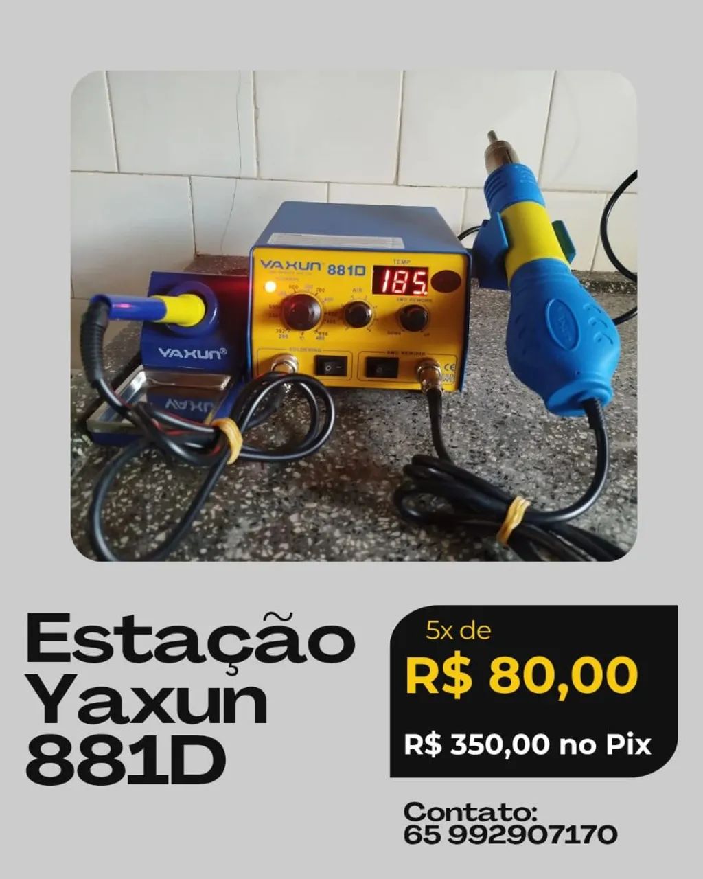 Do電地 Estação de Solda e Retrabalho Yaxun 881D - Peças de Celular - Pico