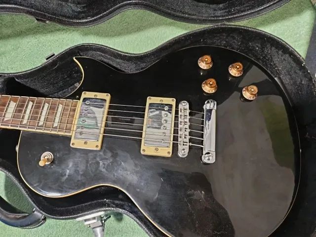 Guitarra Les Paul Dolphin Preta + Case Rígido Ótimo Estado - Foto 4