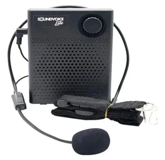 Microfone portátil com amplificador