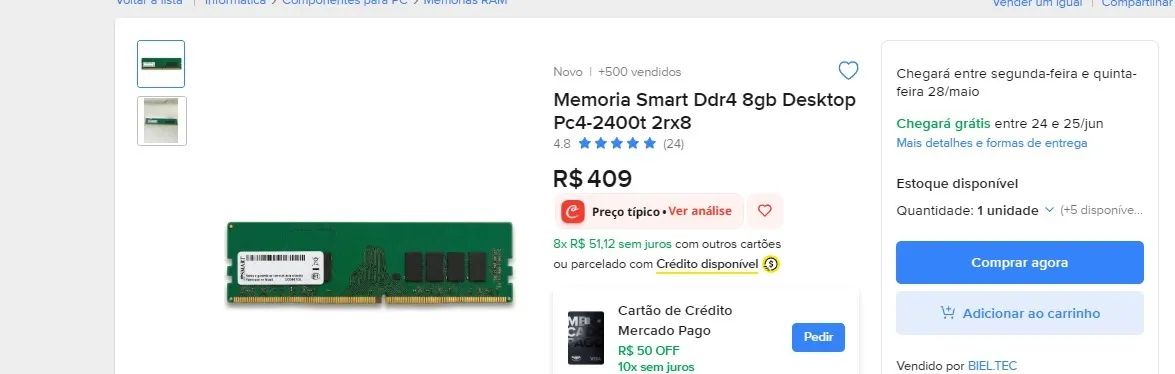 Memória RAM Smart Ddr4 8gb Pc4-2400t  - Foto 4