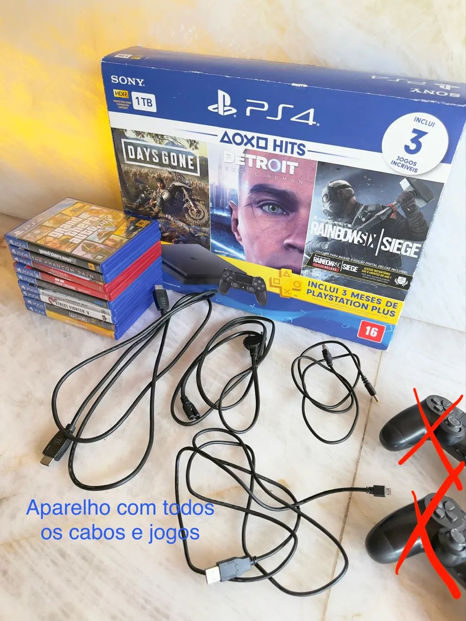 Ps4 1 tera completo sem os controles - Foto 4
