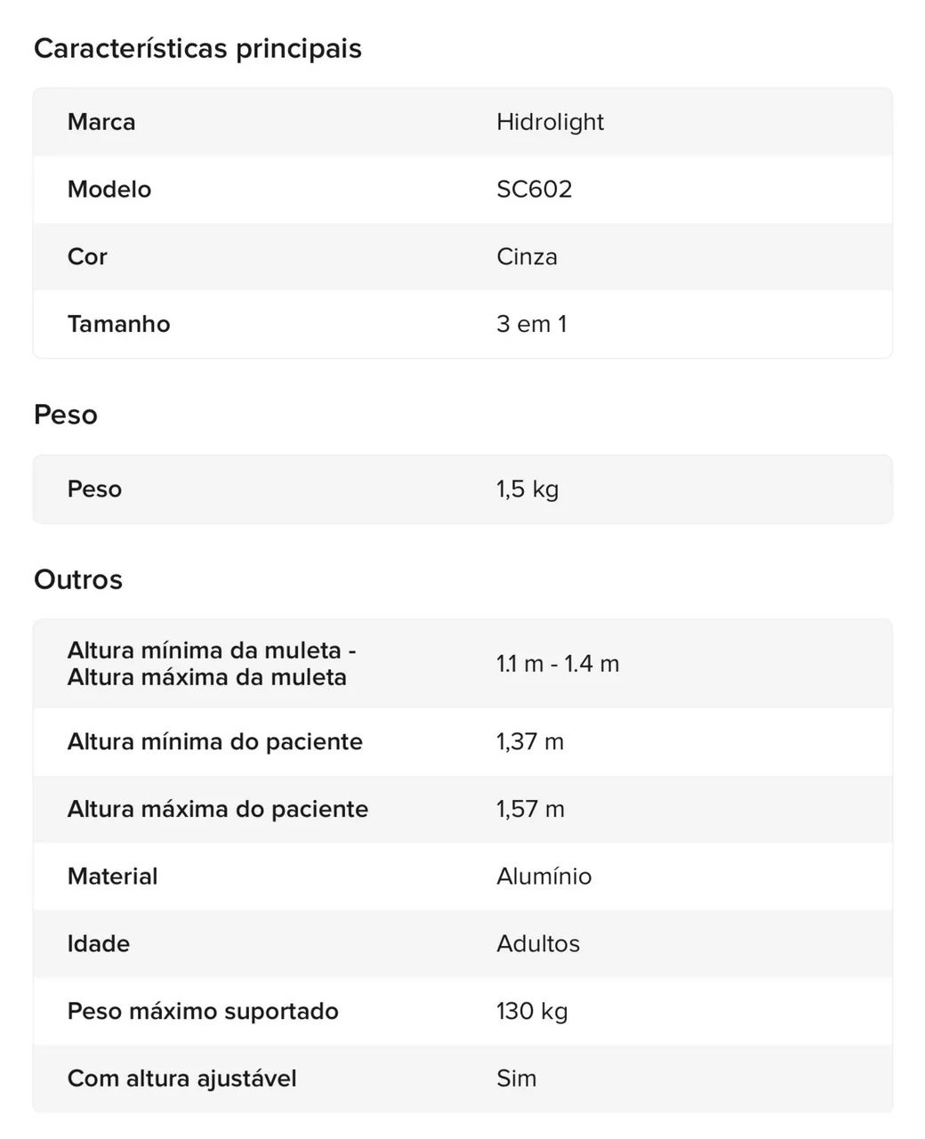 Muleta auxiliar Hidrolight SC602 - Foto 4