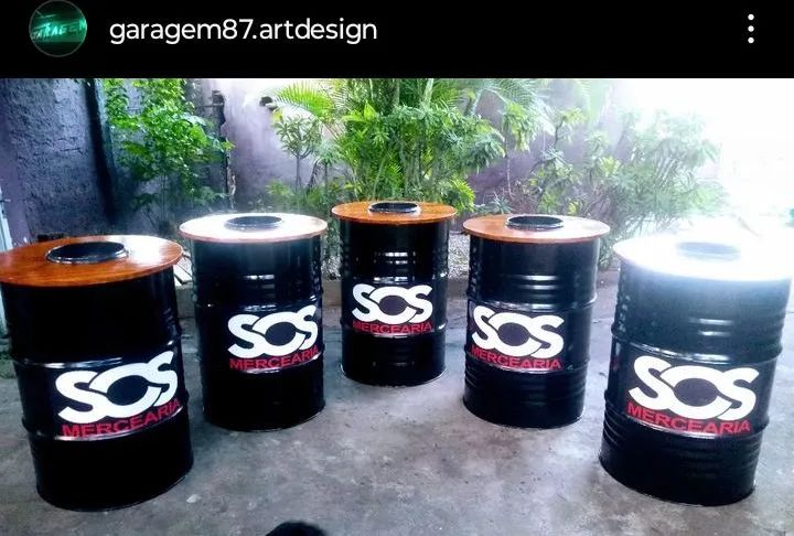 Tonel mesa personalizado com suporte p/ gelo e bebidas  - Foto 5