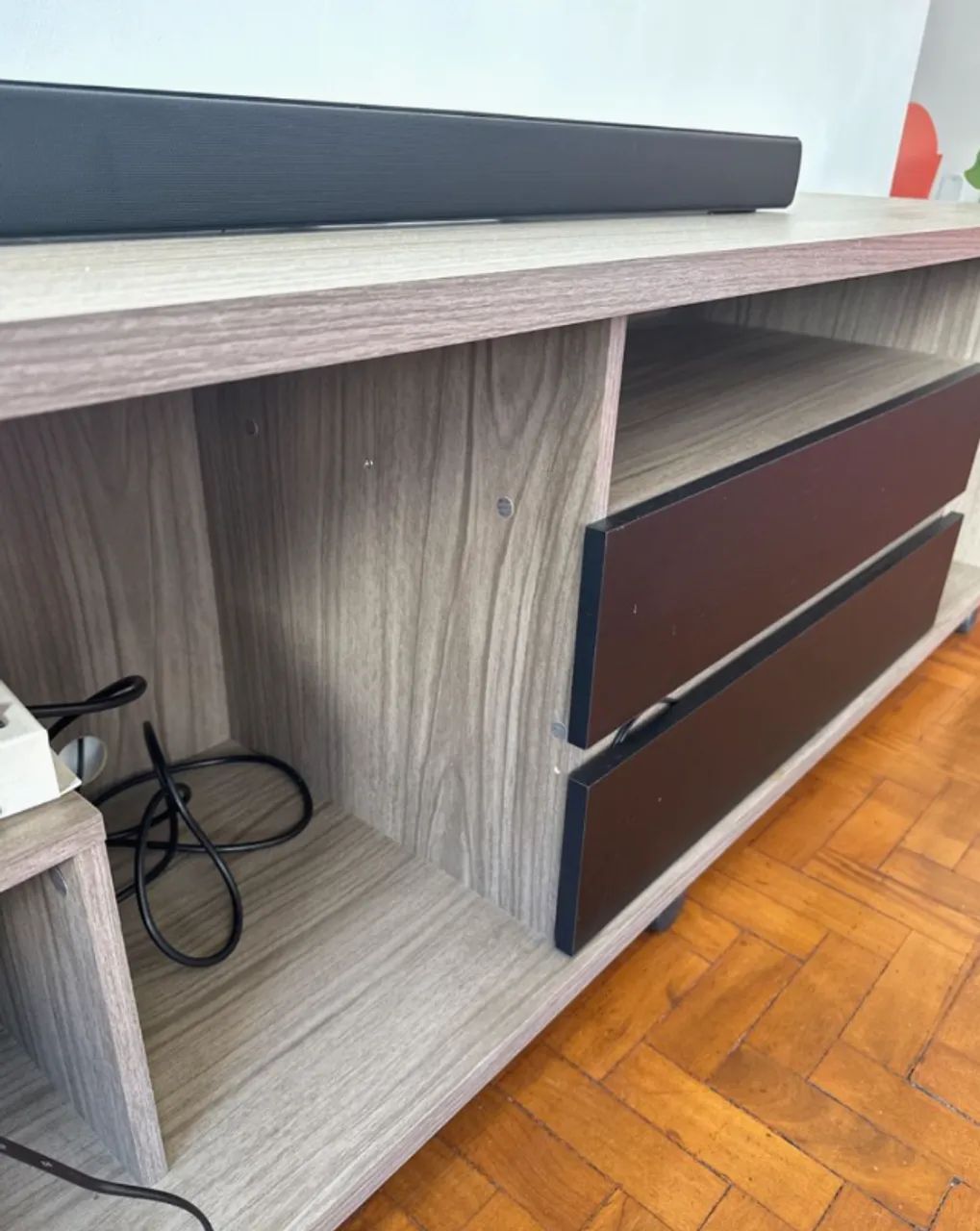 rack tok&stok mdf marrom e preto otimo estado - Foto 5