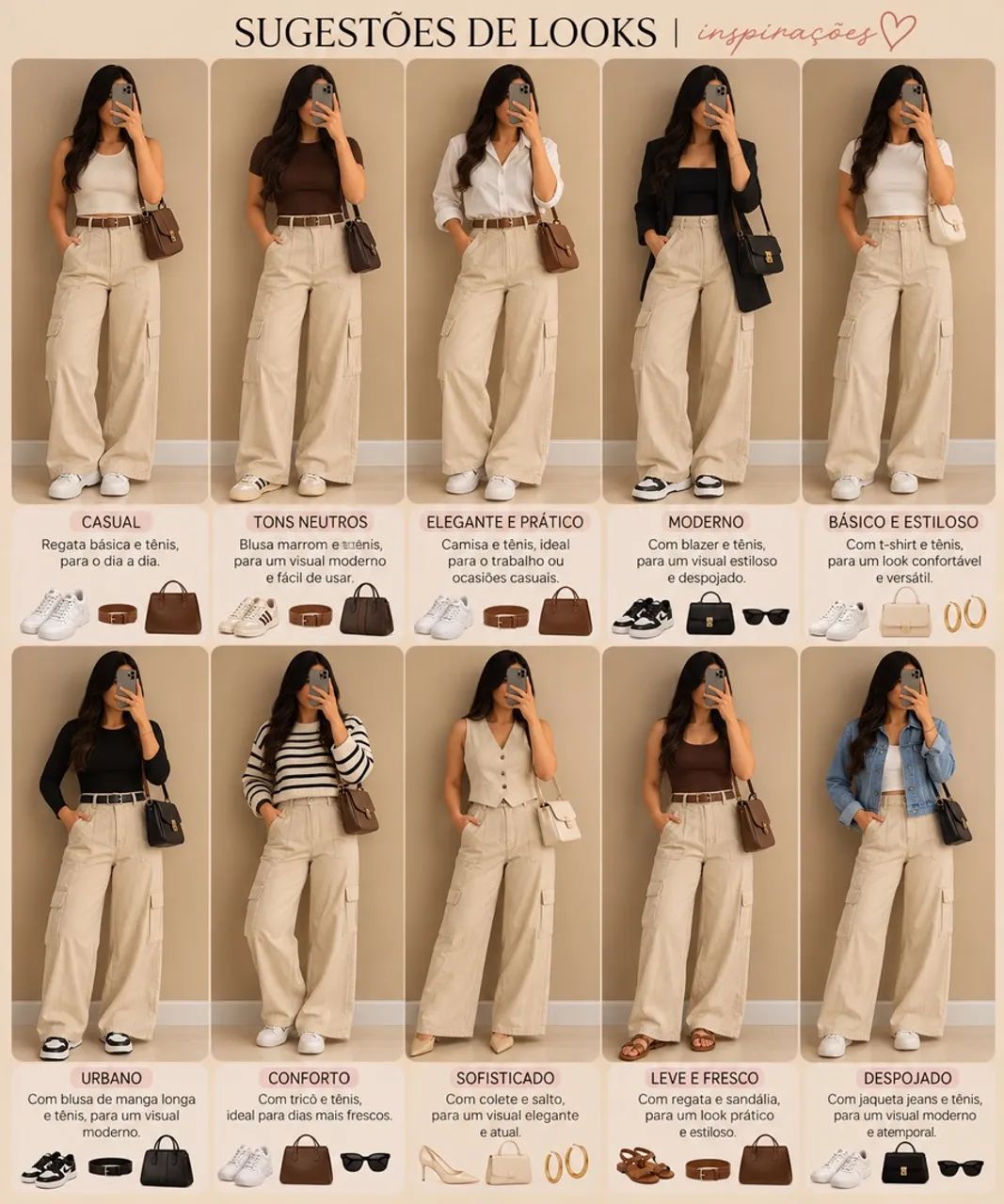 Calça Cargo - Bege  - Foto 2