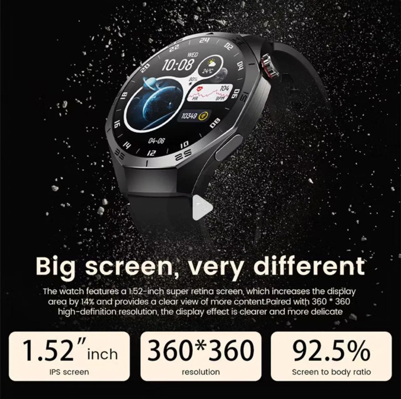 smartwatch  ,NFC,GPS,duas pulseiras  - Foto 3
