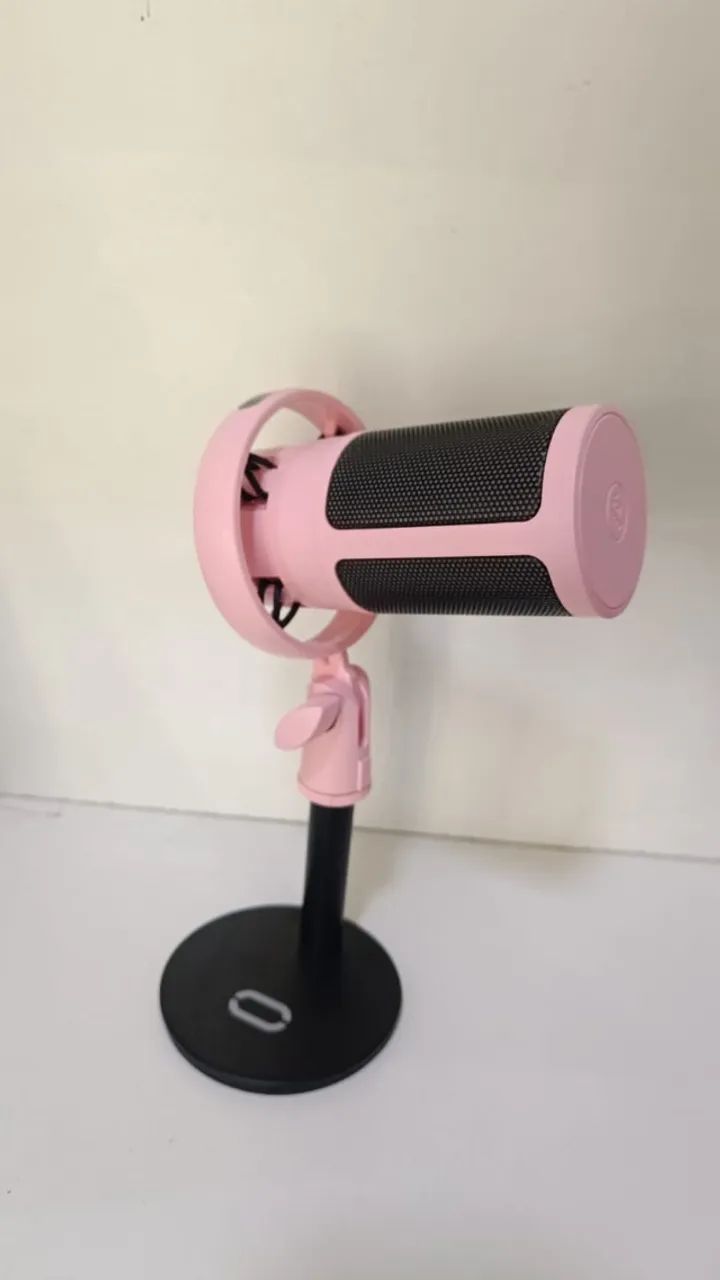 Microfone Gamer Rosa Condensador De Mesa Usb Luz Led Rgb Loja Coimbra Computadores Entrega - Foto 3