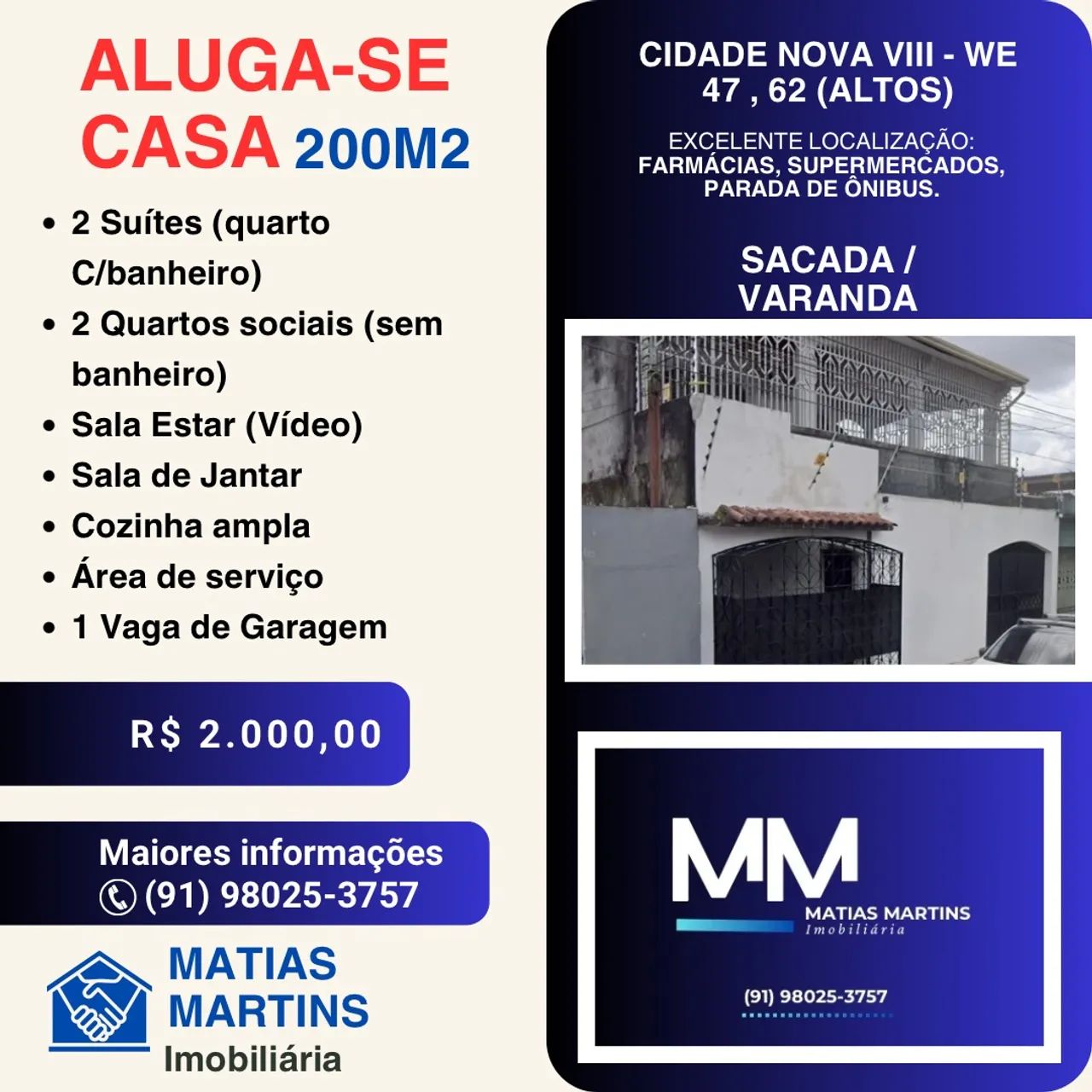 ALUGUEL CASA Cidade Nova 8, WE47 ALTOS - Foto 3