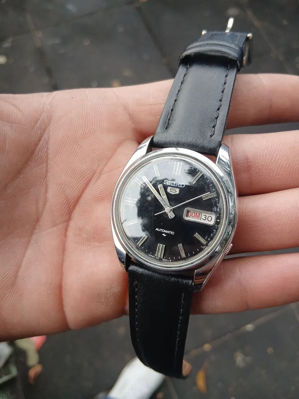 Relógio seiko 5 automático fundo preto  - Foto 3