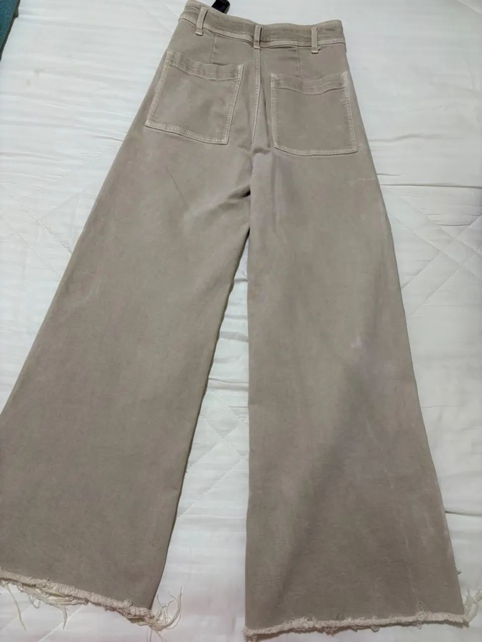 Calça zara Wide leg Bege - Foto 2