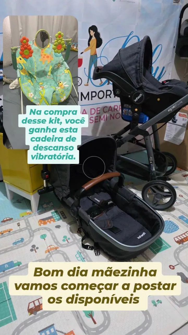 Carrinho e Bebê Conforto com base - Foto 2