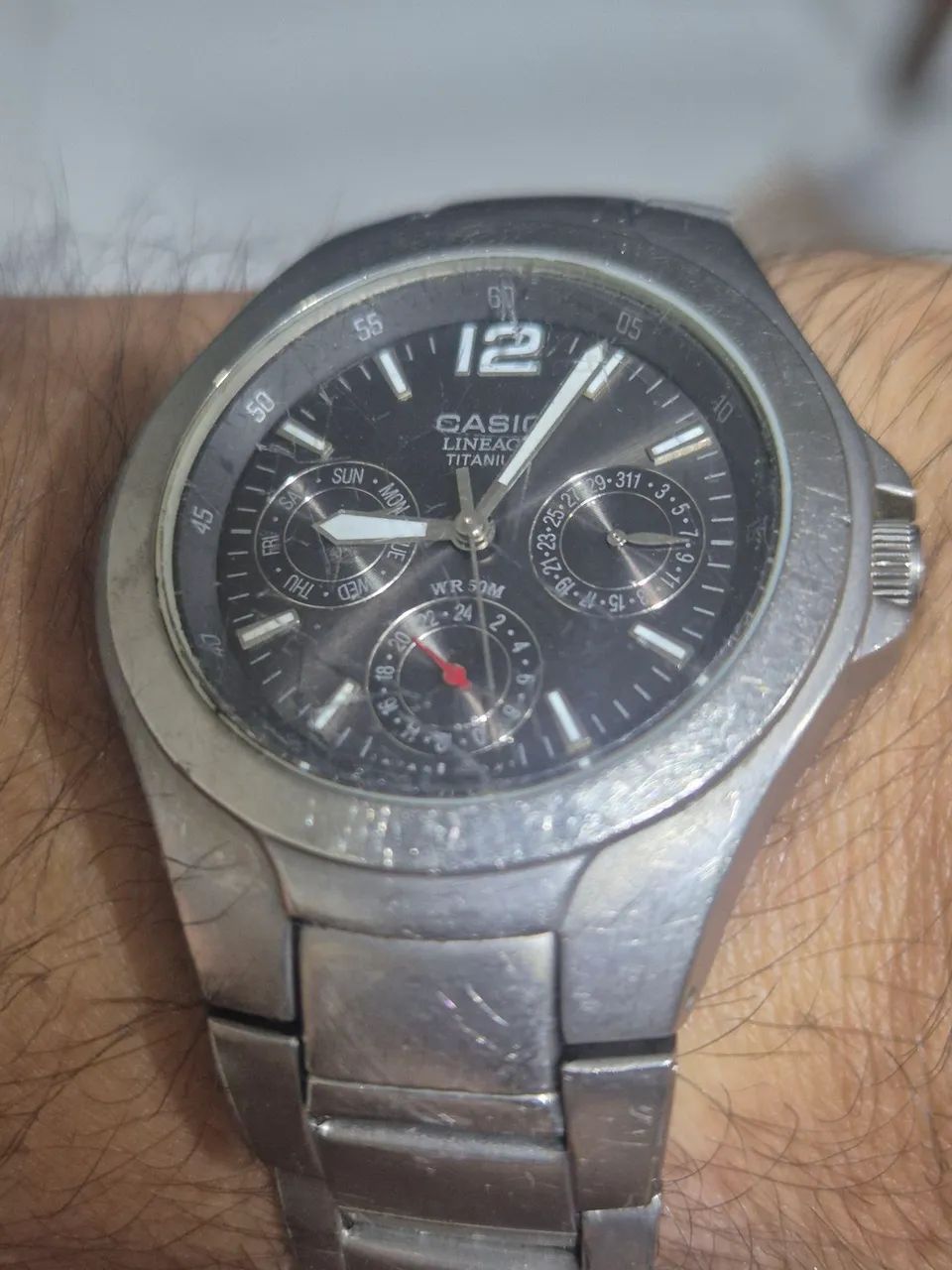 Relógio CASIO LINEAGE TITANIUM  2364   LIN-300   À QUARTZ   -   FUNCIONANDO PERFEITAMENTE - Foto 3