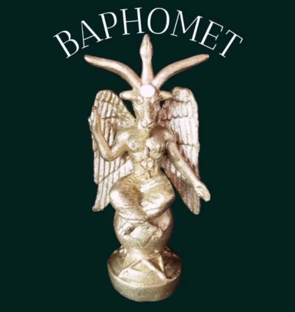 BAPHOMET 25 cm ouro em gesso  - Foto 2
