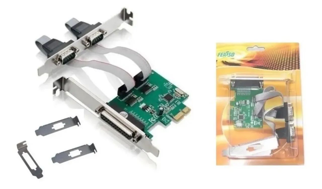 Placa Pci Express Multisserial 1 Paralela 2 Seriais Feasso - Foto 4