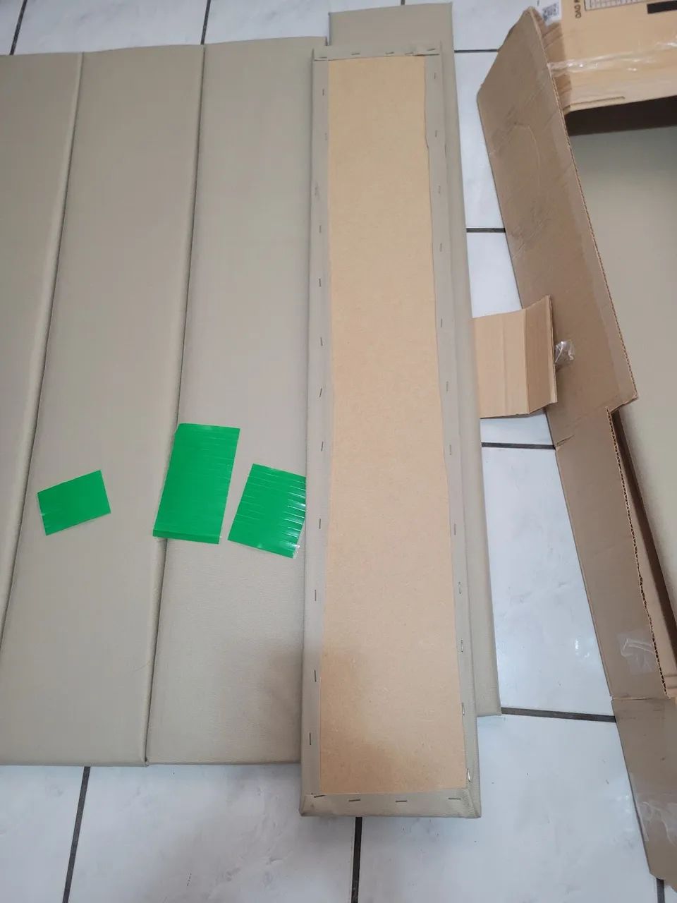 Placas cabeceira cama Queen Bege - Foto 3