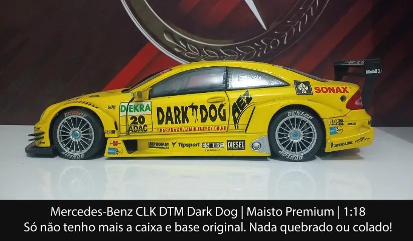 Miniatura Mercedes-Benz CLK DTM Dark Dog 1:18 - Impecável Amarela