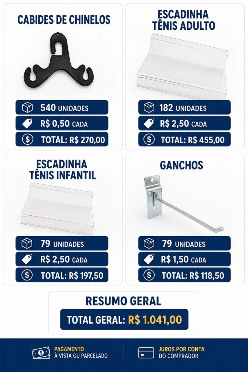 Acessórios para loja 
