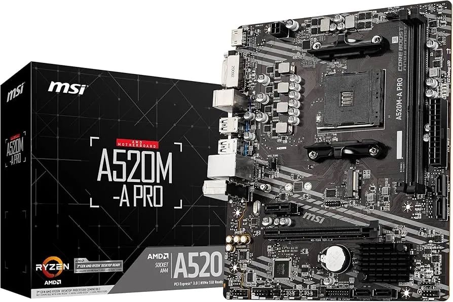 Placa Mãe MSI A520M-A PRO AMD AM4 DDR4 Micro ATX