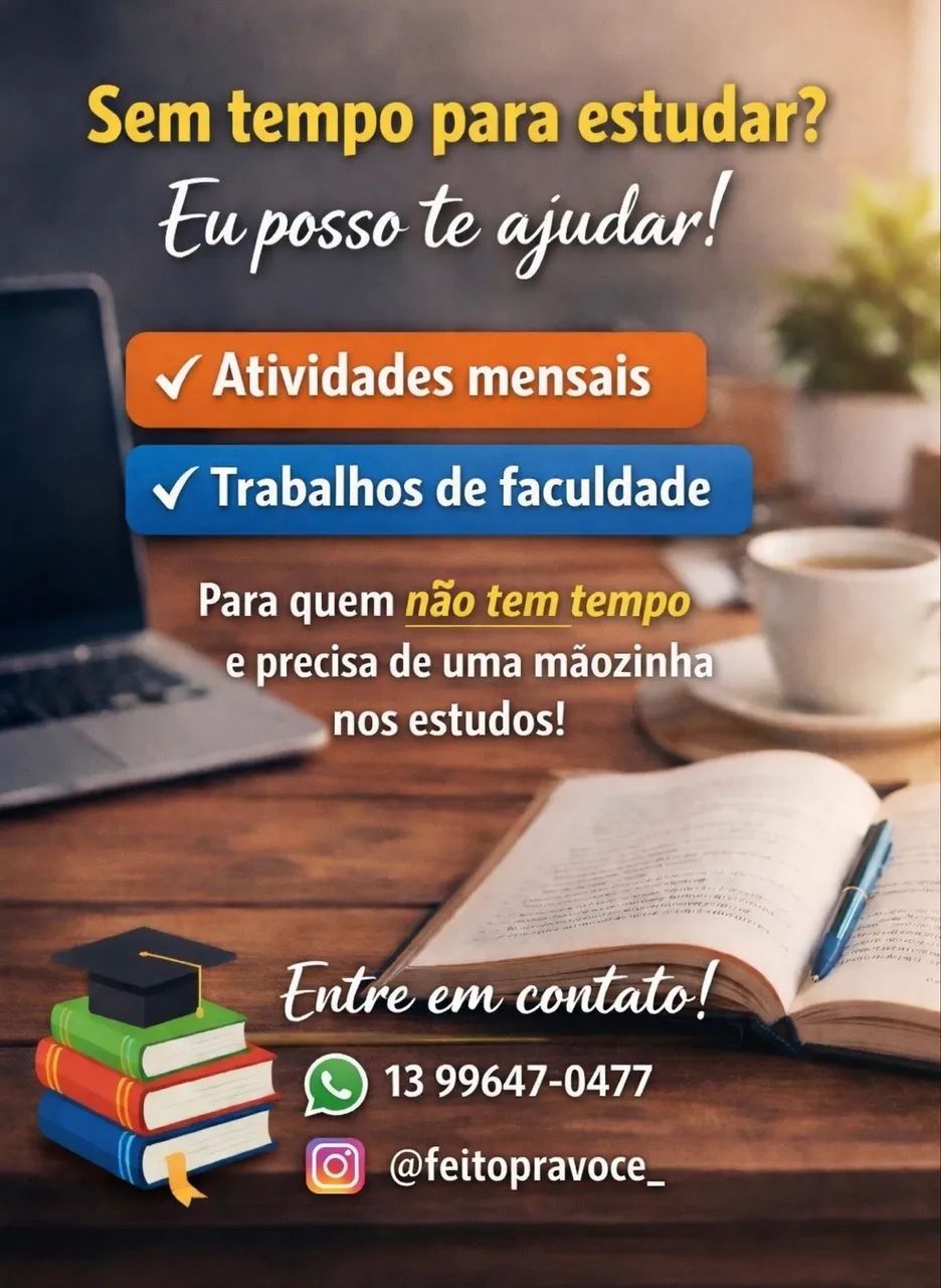 Ajuda com Trabalhos de Faculdade e Atividades - Sem Tempo? Eu Ajudo!