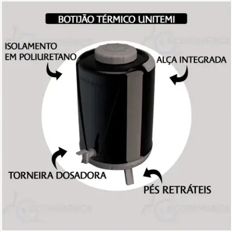 Garrafa Botijão térmico com torneira e alça 10 Litros - Foto 2