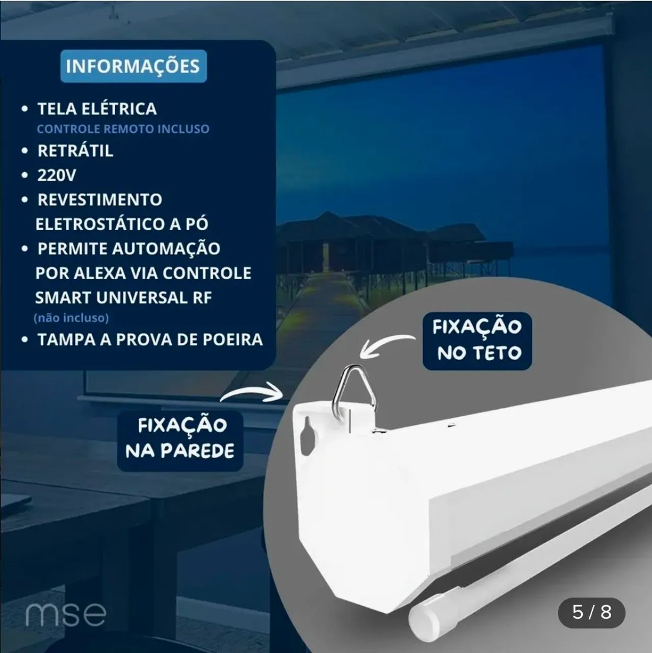 Tela Projeção Elétrica 84 Polegadas Para Escola 220v
