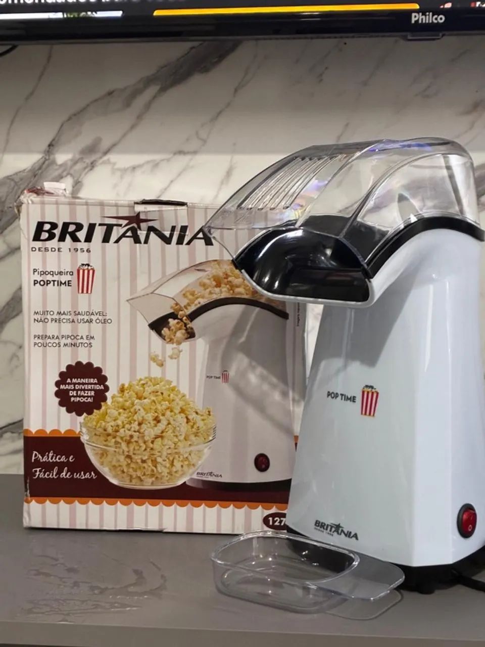 Pipoqueira Elétrica Sem Óleo Britânia Pop Time 1200W Rápida 127V - Foto 5