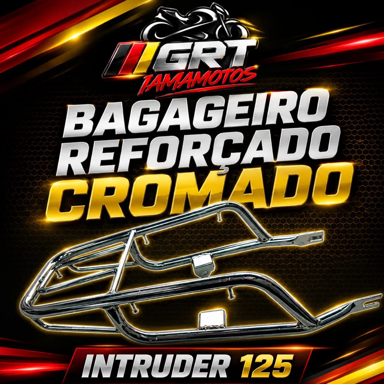 Bagageiro garupeira cromada reforçada Intruder 125