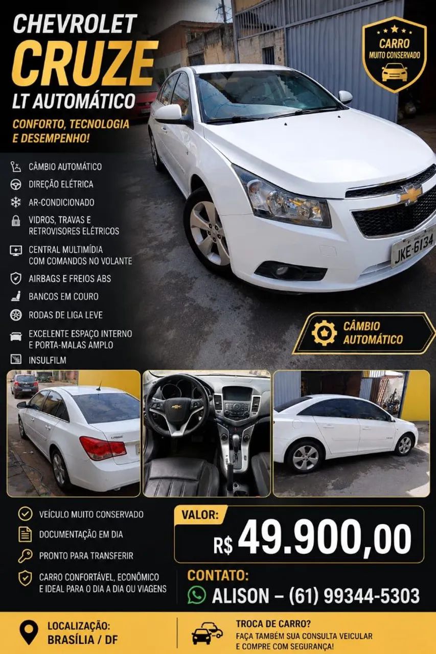 Chevrolet Cruze CRUZE LT 1.8 16V FlexPower 4p Aut. 2012
