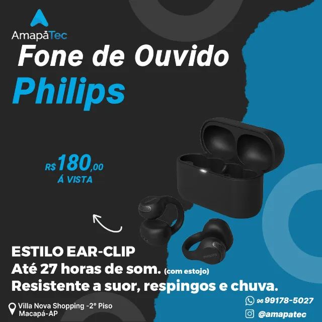 Fone de Ouvido Bluetooth Philips ear clip