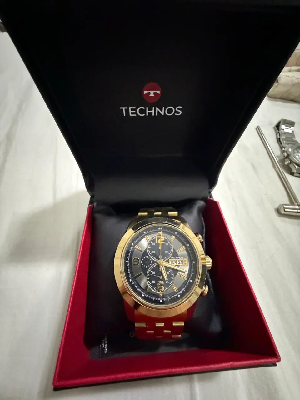 Relógio technos original quartz dourado - Foto 4