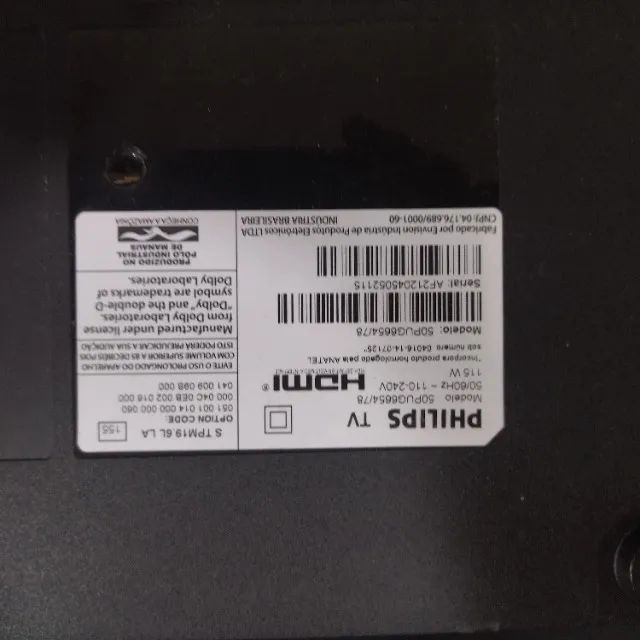 TV Philips 50 polegadas - Tela intacta, mas sem imagem - Foto 4