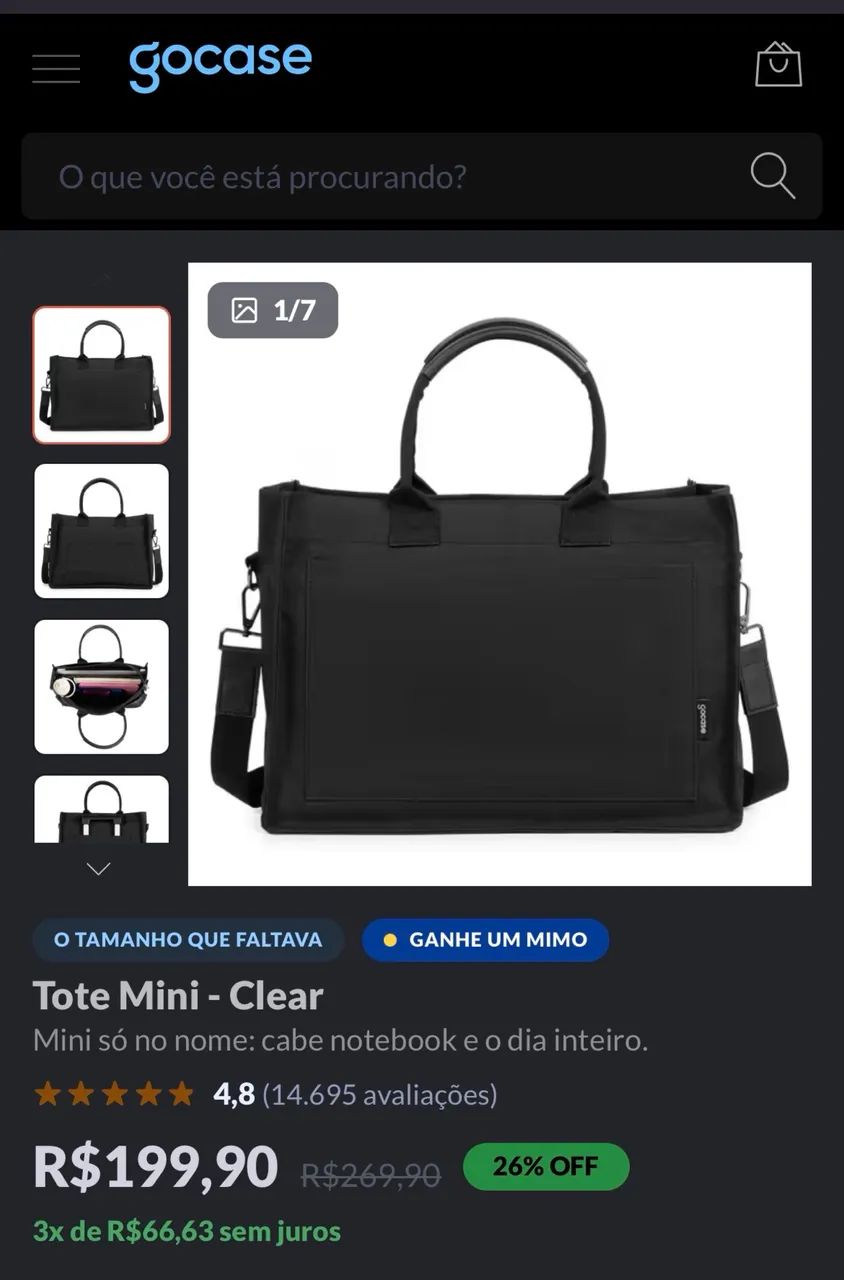 Bolsa Tote Mini Gocase - Foto 3