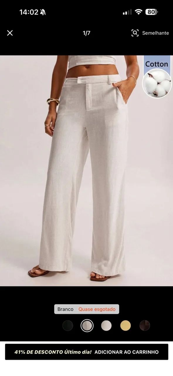 Calça branca nova SHEIN 