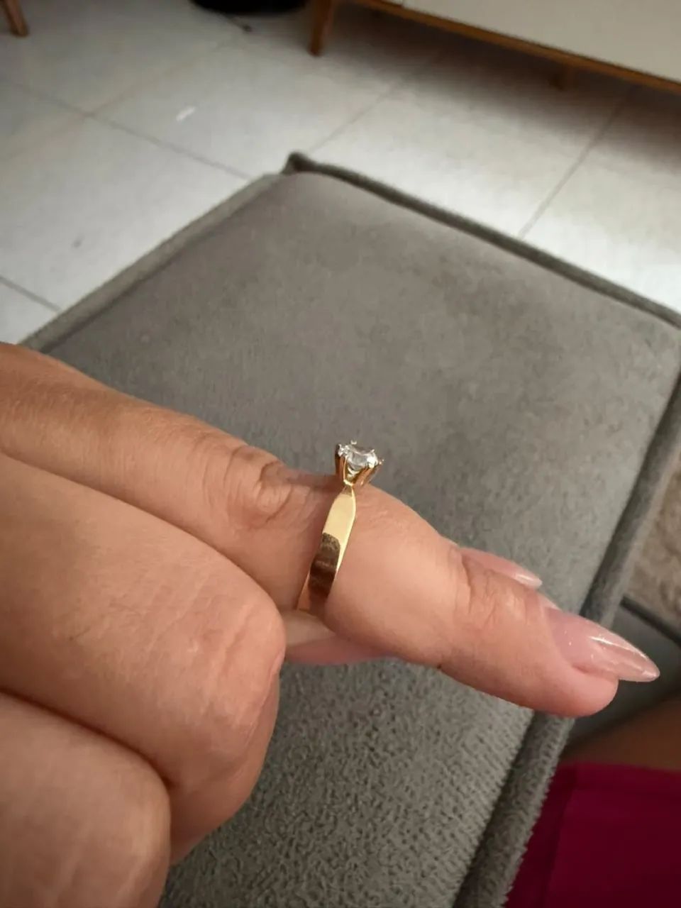 Anel Solitário de ouro 18k 2g - Foto 4