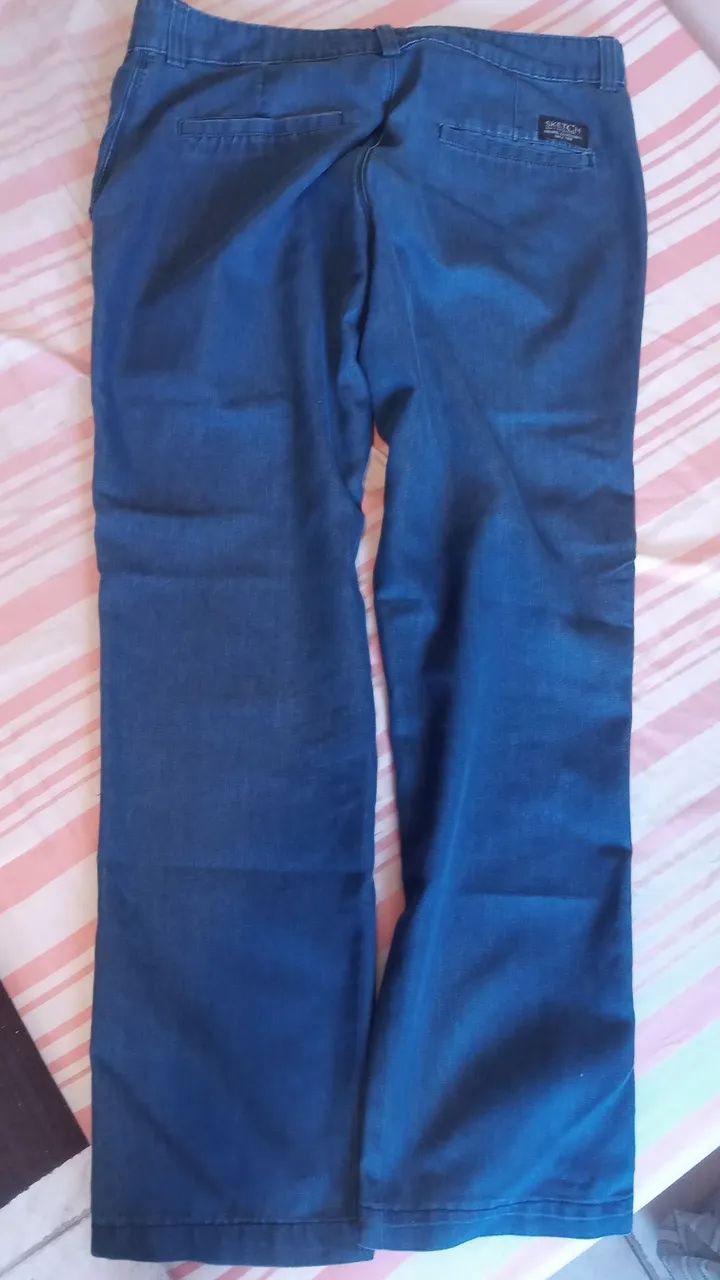 Calça  Sarja - Sketch 40 Azul Slim Fit - Foto 5