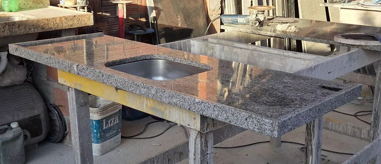 Pia de cozinha granito cinza  - Foto 2