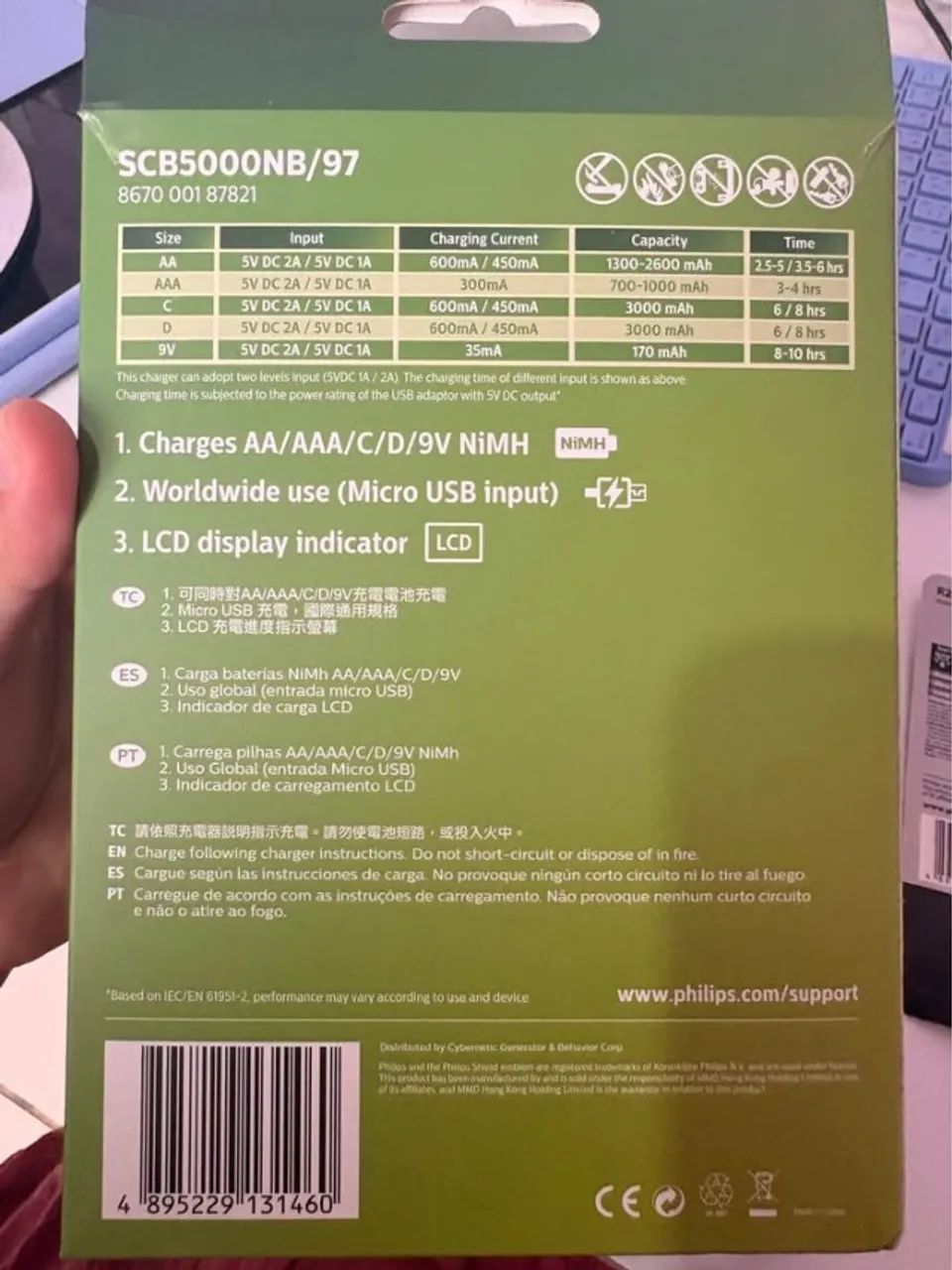 Carregador de Pilha Philips +4 Pilhas - Foto 3