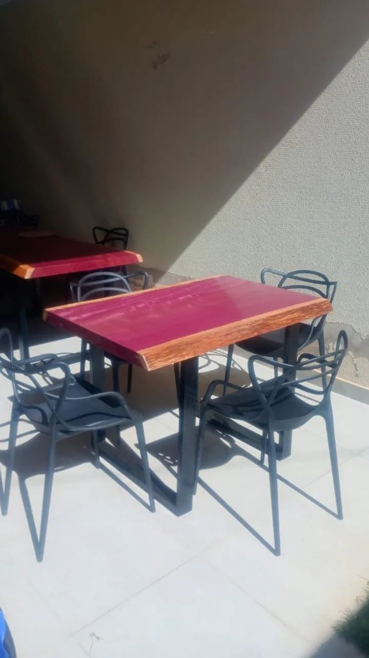 Mesa roxinho com pés de metalon 4 e 6 lugares  - Foto 3