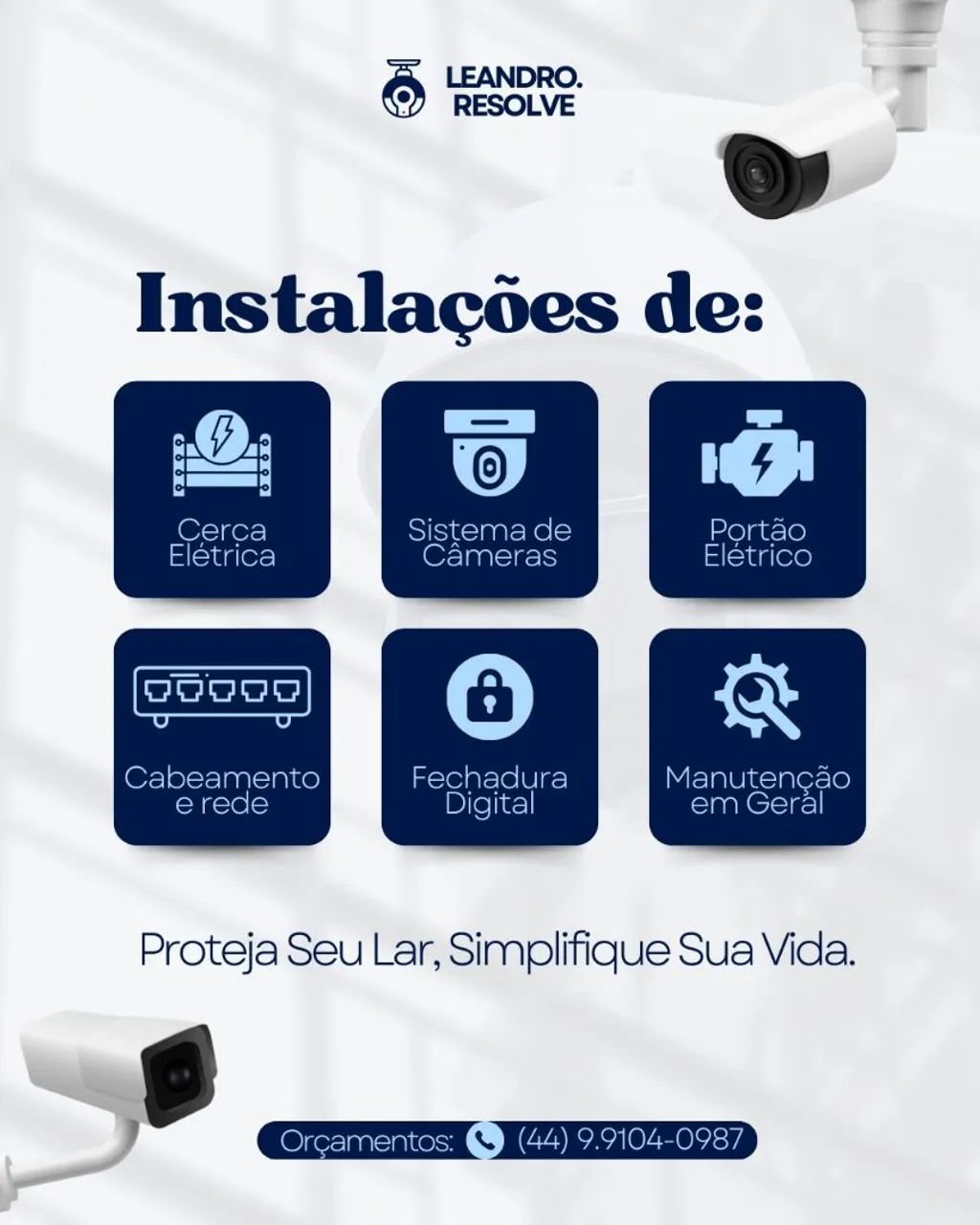 Instalação cerca elétrica e câmeras 