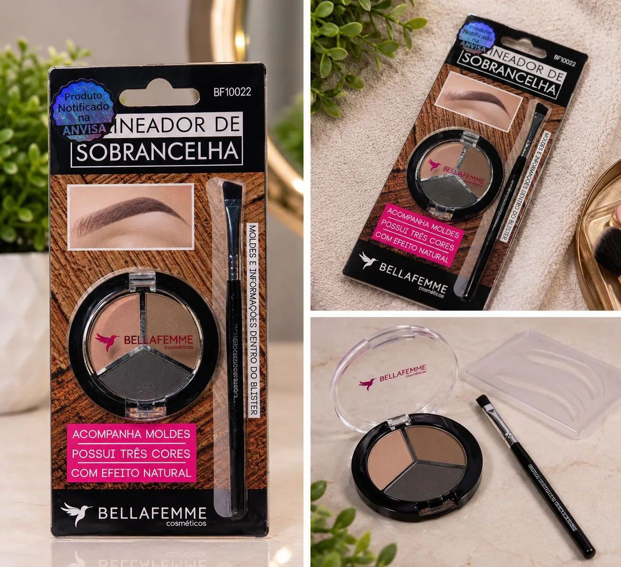 KIT DELINEADOR DE SOBRANCELHA BELLA FEMME